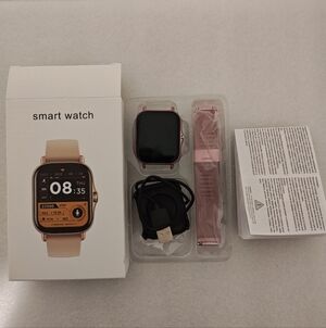 Smart Watch with Pink Strap